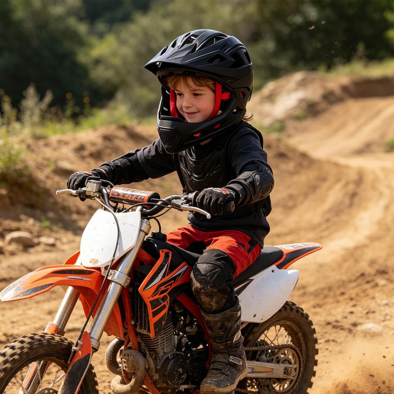 Mountain Biking Kids - Kids Motocross Helmet Shockproof Adjustable Protector