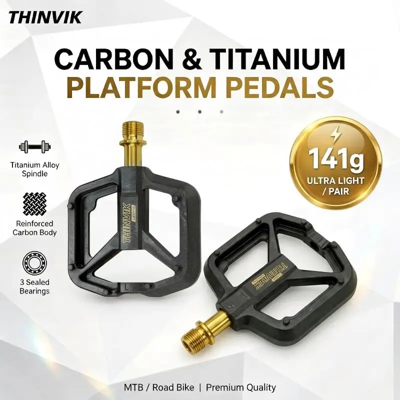 THINVIK Ultralight Carbon Fibe - Pedal Platform Flat ulasan dan harga