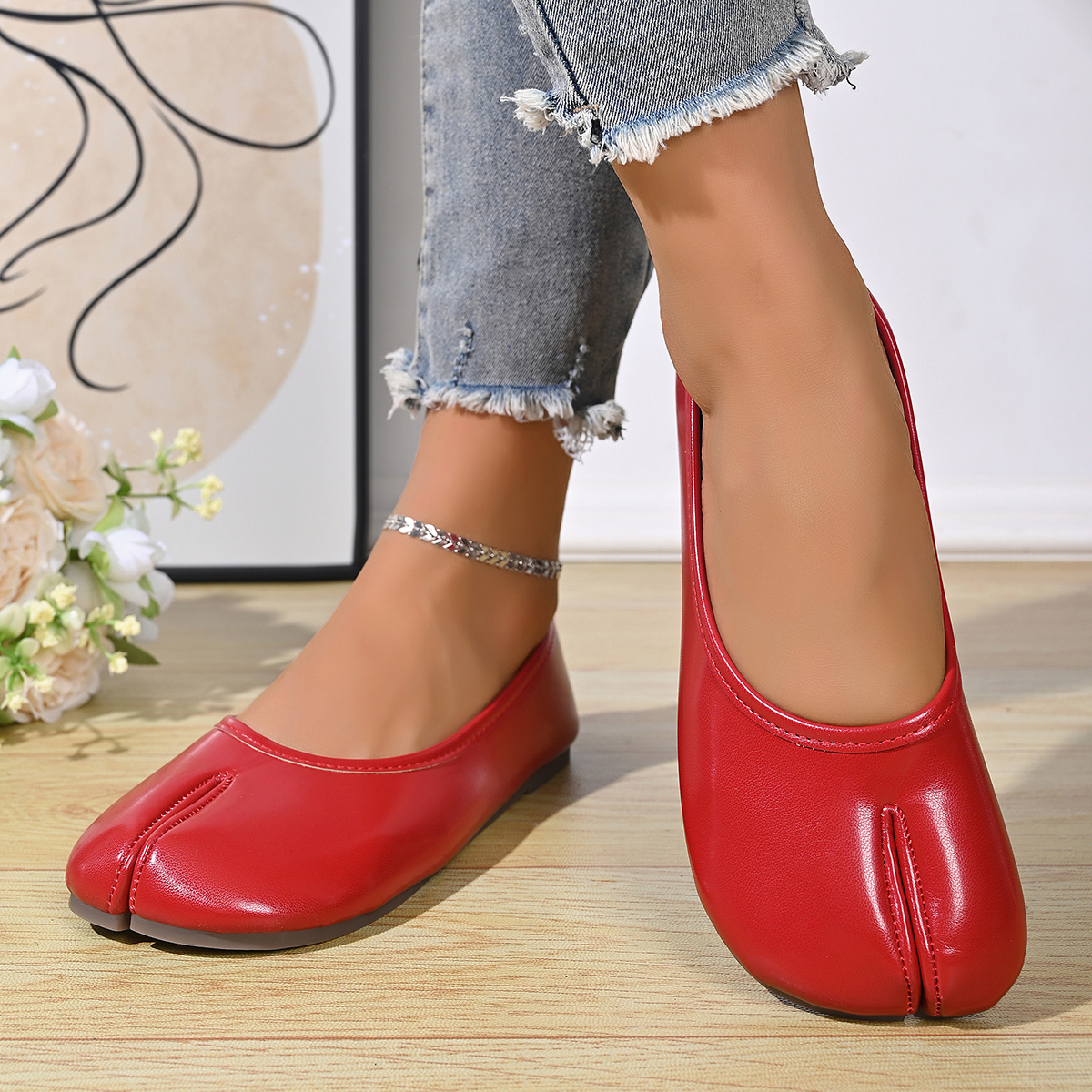Women's Soft Leather Comfortab - Pedal Platform Flat ulasan dan harga